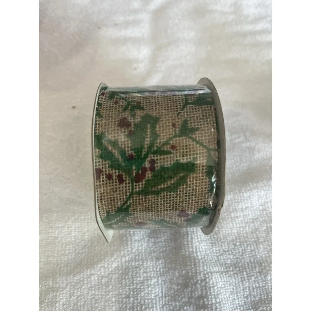 Lot Of 3 Christmas Holiday Craft Ribbon‎ Bows Holly Burlap Grograin